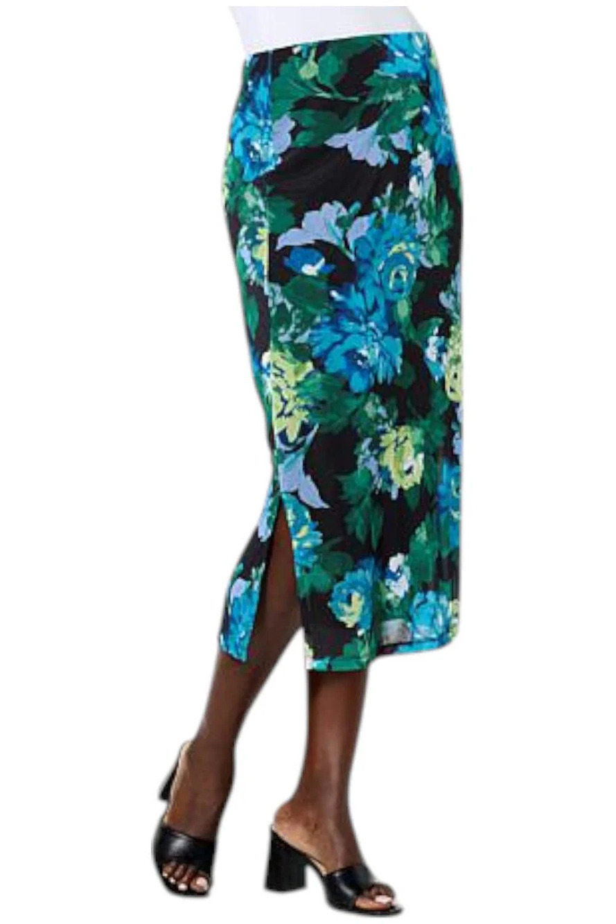 IMAN Women's Global Mesh Skirt with Ruched Detail Black - Regular
